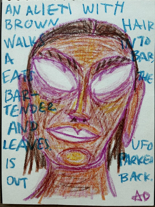 An alien with brown hair
